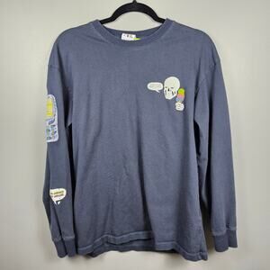 ZARA A Laro Lagosta Graphic Sweatshirt Skull Diner Long Sleeve Blue Mens M